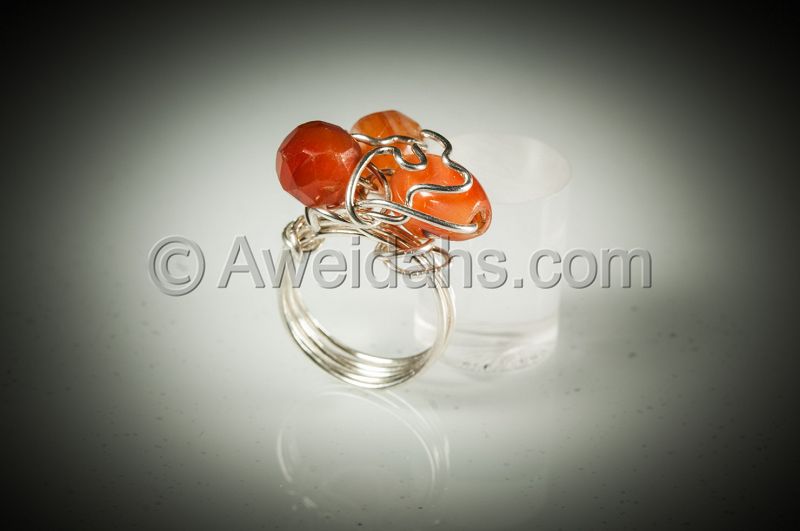 Ancient Roman carnelian beads jewelry ring, 100 AD