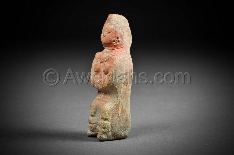 Ancient Nabatean painted terracotta figure of a female, 100 AD