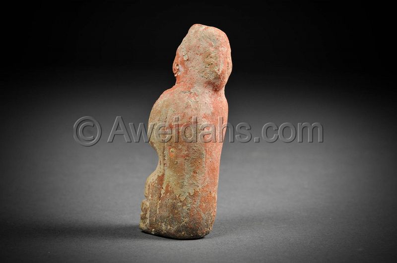 Ancient Nabatean painted terracotta figure of a female, 100 AD