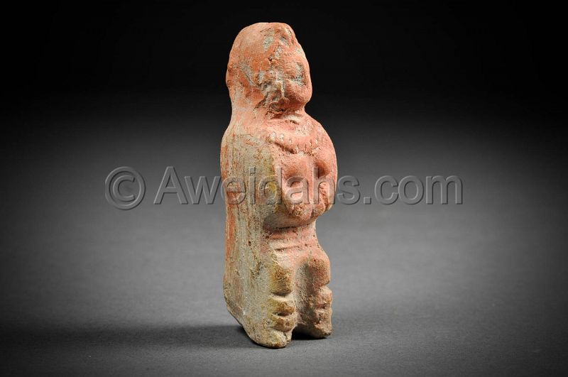 Ancient Nabatean painted terracotta figure of a female, 100 AD