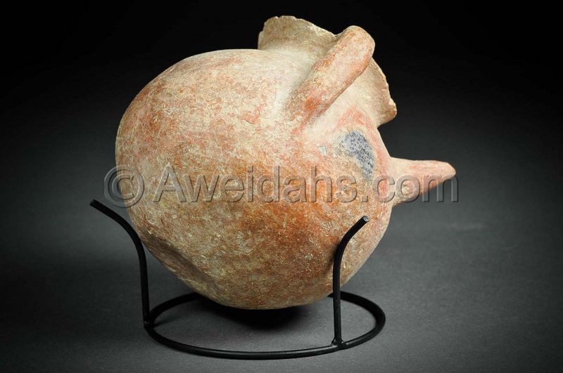 Canaanite Early Bronze age burnished pottery spouted jar, 3000 BC