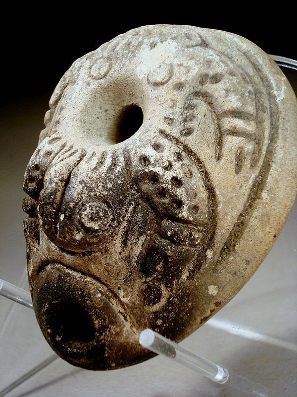 Rare, Roman-egyptian Frog Pottery Oil Lamp, 200 AD