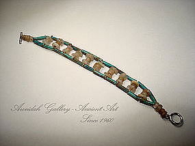 Ancient Egyptian Hyksos Faience Beads Bracelet,1500 BC