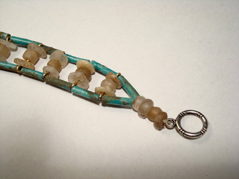 Ancient Egyptian Hyksos Faience Beads Bracelet,1500 BC