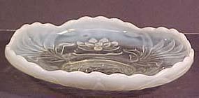 Fenton French Opalescent Waterlily & Cattails Console Bowl