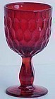 Fenton Red Thumbprint Goblet