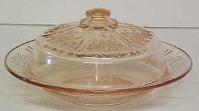 Federal Glass Sharon Covered Butter, Pink