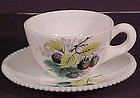 Westmoreland Beaded Edge Cup & Saucer, Black Berry