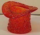 Fenton Daisey & Button 2.5" Hat Vase, Colonial Orange