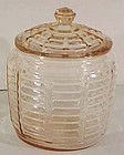 Hocking Pink Paneled Rib Cookie Jar