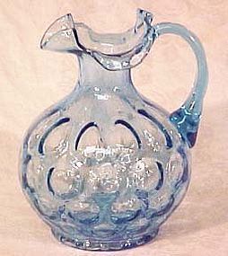 Fenton Forget-Me-Not Blue Coin Optic 7" Jug