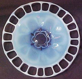 Duncan &amp; Miller Murano 14.5&quot; Blue Opalescent Platter