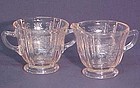 Federal Glass New Madrid Pink Sugar and Creamer