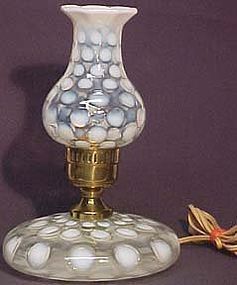 Jefferson Glass French Opalescent Coin Dot Lamp