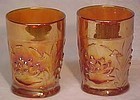 Fenton Waterlillies & Cattails Tumbler, Marigold