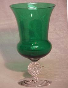 Morgantown Golfball Green Urn Vase