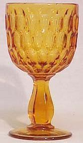 Fenton Colonial Amber Thumbprint 10 oz. Goblet