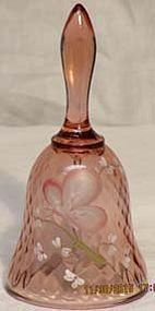 Fenton Pink Hand-painted Diamond Optic Bell
