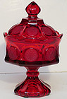 Fostoria Red Coin Covered Candy (wedding box)