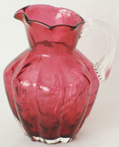 Fenton Cranberry Fern Optic Jug