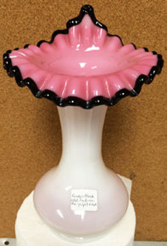 Fenton Black Rose 8" Jack-in-the-Pulpit Vase