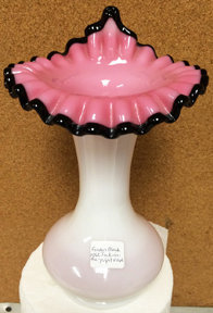 Fenton Black Rose 8&quot; Jack-in-the-Pulpit Vase