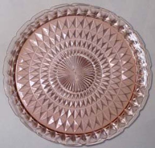 Jeannette Windsor Diamond Pink Platter, 13.5"