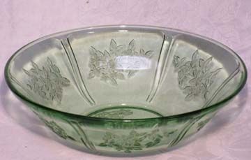 Federal Sharon (Cabbage Rose) Green Bowl, 8.5&quot;