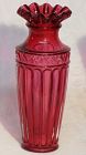 Fenton Cranberry Fluted Column 7.5" Vase
