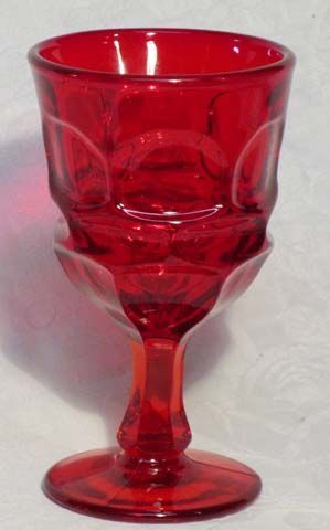 Fostoria Argus Red Water Goblet, 7", 10 oz.