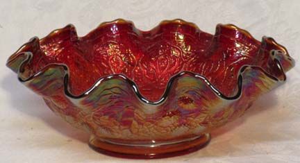 Fenton Carnival Red Persian Medalion 8&quot; Bowl