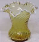Fenton Amber Snowcrest 7" Vase