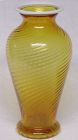 Fenton Amber Snowcrest 10" Vase, Spiral Optic