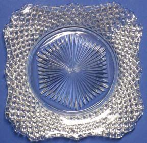 Westmoreland English Hobnail Square Luncheon Plates, Crystal