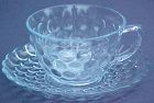 Hocking Blue Bubble Cup & Saucer