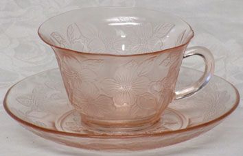 MacBeth-Evans Pink Dogwood Cup & Saucer