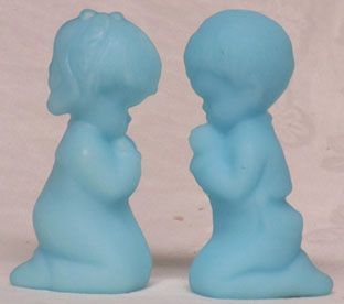 Fenton Satin Blue Pair of Praying Figures