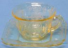 Indiana Glass Lorain Cup & Saucer, Yellow