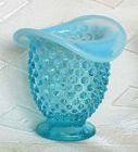 Fenton Blue Opalescent Mini Wide-Mouth Hobnail Vase