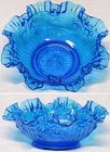 Fenton Colonial Blue Roses 9.5" Bowl