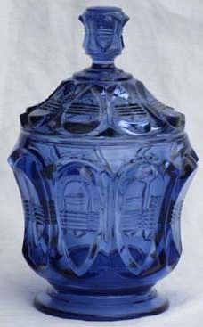 Fenton Barred Oval Blue Candy
