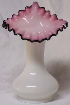 Fenton Black Rose JIP 8.5" Vase
