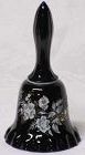 Westmoreland Black Bell with Roses, 5" tall