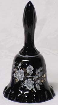 Westmoreland Black Bell with Roses, 5&quot; tall
