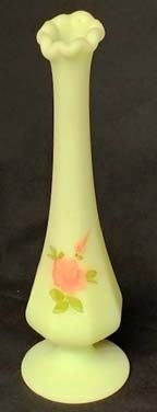 Fenton Bud Vase w/Orange Rose