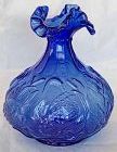 Fenton Royal Blue Swan Pond Vase