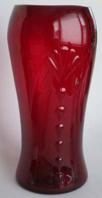 This New Martinsville Red Crow's Foot 11" Vase