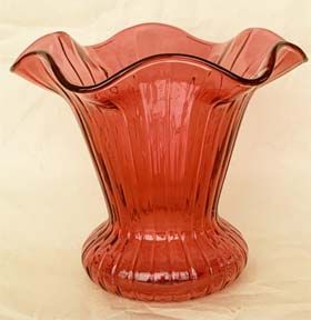 Fenton Cranberry Flared Bulbed Vase