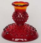 Fenton Red Amberina Candle Stick