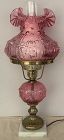 Fenton Cranberry Rose Lamp
